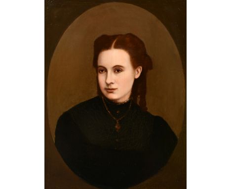 19th Century French School, head and shoulders portrait of a young female, oil on canvas, 23.5" x 18", (59.5x45.5cm).
