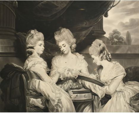 19th Century, After Sir Joshua Reynolds, 'The Ladies Waldegrave', mezzotint, with print sellers Association blind stamp, 18.2