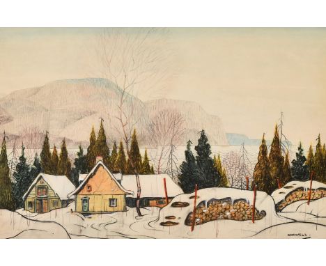 Graham Noble Norwell, A Canadian homestead in Winter and another by the same hand, both signed, 9.5" x 14.5", (24x37cm) and 1