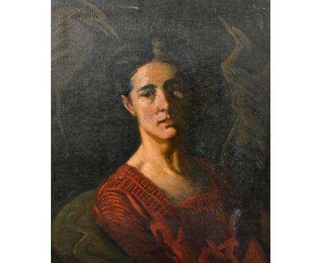 Paul Paul (1865-1937), a portrait study of a seated lady, oil on canvas, signed, 24" x 20" (61 x 50cm), unframed.