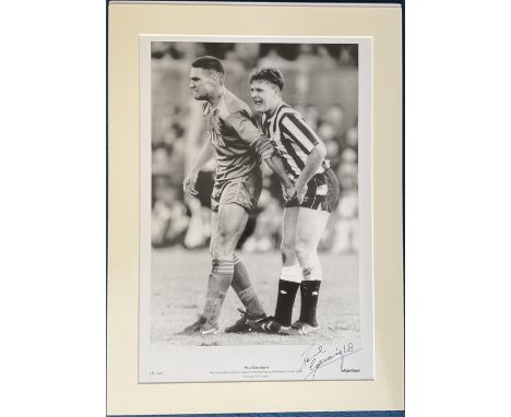 Paul Gascoigne Signed Limited Edition 5/250 Print showing The Iconic Scene of Vinnie Jones Grabbing Gazza's Privates. Size is
