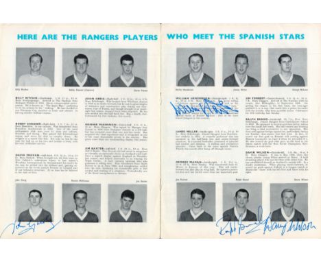 Football Autographed Rangers 1963 A Programme For Real Madrid's Visit To Ibrox Park To Contest The First Leg Of A European Cu