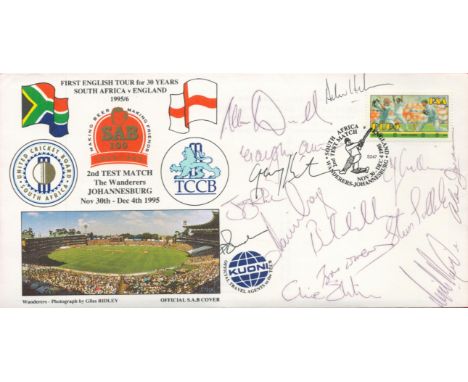 Cricket. 14 Signed South Africa V England 2nd Test Match Johannesburg FDC. Signatures include Bob Woolmer, Andrew Hudson, All