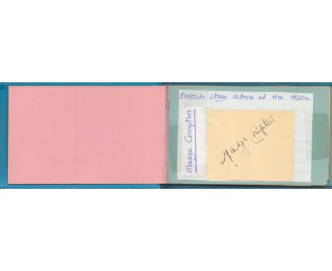 Autograph Book with Various Signatures, Mainly TV but Some Sport, 20 Plus Signatures. Signatures include Gordon Harker, Madge