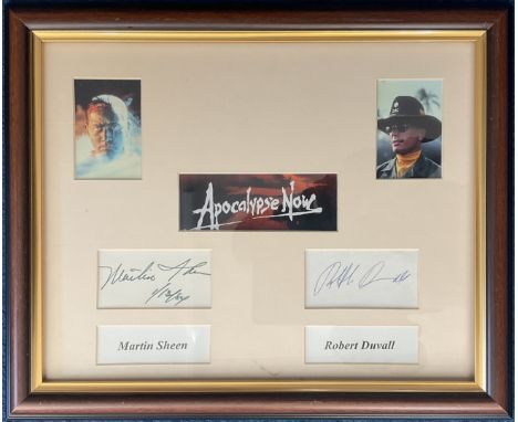 Actors Martin Sheen and Robert Duvall Signed Signature Pieces in a Apocalypse Now Presentation Frame Measuring 15x13 inches o