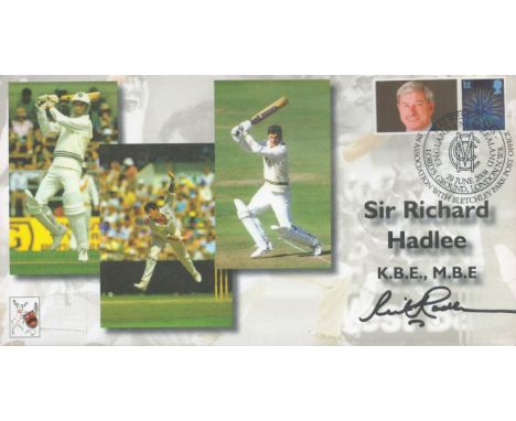 Cricket Sir Richard Hadlee Signed On His Personal First Day Cover. 37 of 500. British Stamps with 28 June 2008 Bletchley Park