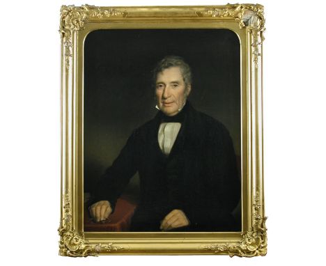 Irish School (19th Century)  Portrait of a Lady in a lace mob cap; and Portrait of a gentleman, both half-length, seated, in 