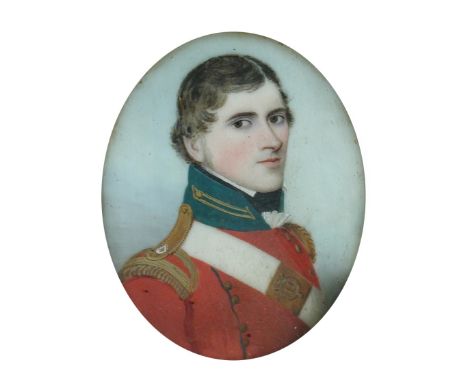 Attributed to Frederick Buck of Cork  Portrait miniature of Lieutenant Henry John Lindsey, Light Company, 11th (North Devonsh