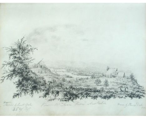 Attributed to Attributed to Lieutenant Robert Dale British (1810-1853) A View over the Swan River in Australia, pencil drawin