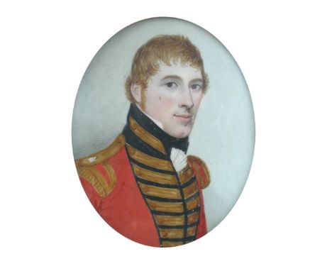 Atrributed to Frederick Buck of Cork (Irish, 1771-1833) Portrait miniature of Ensign William Lindsey, of the Grenadier Compan