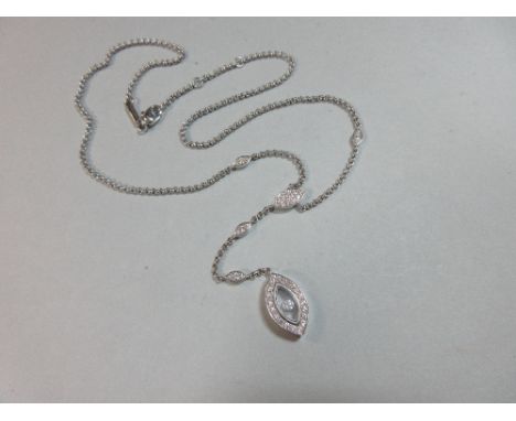 A Chopard 'Happy Diamonds' necklace with original certificate, designed as an 18ct white gold belcher link chain with diamond