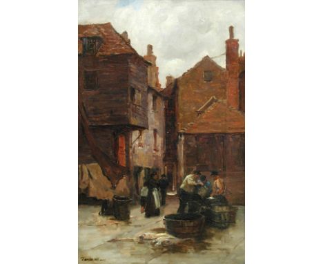 Terrick Williams (British, 1860-1936) The Fish Market, Folkestone, 1898 signed lower left "Terrick Williams" oil on canvas 45