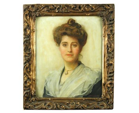 Laurence Koe (British, 1863-1913) Portrait of a lady signed lower left "Laurence Koe" oil on canvas 55 x 44cm (21 x 17in) Pro