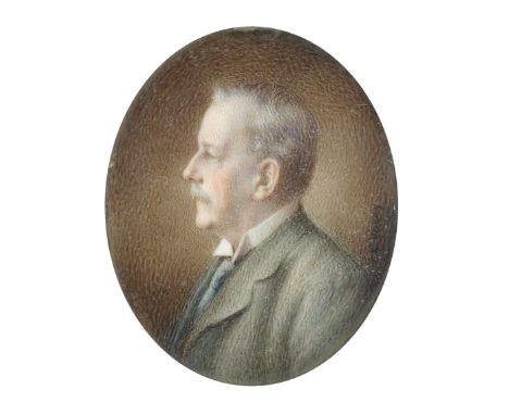 English School  (early 20th Century) Miniature portraits of Lt. Col. The Hon. John Pleydell-Bouverie (1846-1925, late 17th La