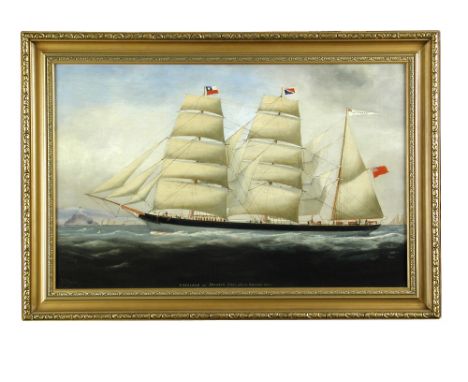 A K Brand (British, 19th Century) HMS Langland of Swansea, Captain John George, 1882 signed lower left "A K Brand '85" oil on