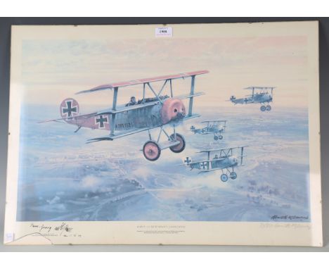 After Kenneth McDonough - 'Baron von Richthofen Jagdstaffel', limited edition colour print, 87/850, signed by the artist in p
