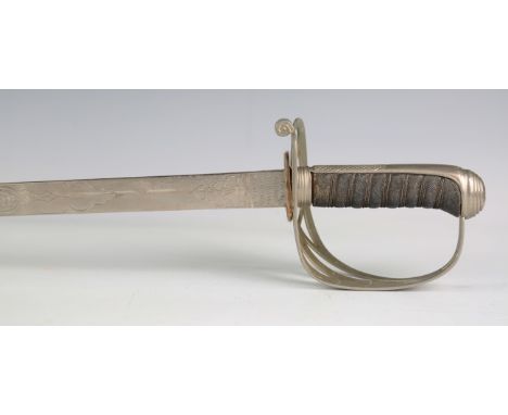 An 1827 pattern Rifle Brigade officer's dress sword by Henry Wilkinson, Pall Mall, London, No. 25281, with single-edged prese