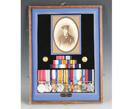 A group of nine First and Second World War period medals to Frederick John Archer, Royal Navy, comprising British Empire Meda