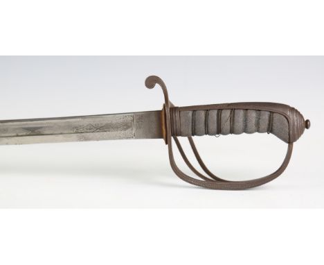 An 1821 pattern Royal Artillery officer's dress sword by Daniels &amp; Co, Woolwich, with single-edged fullered blade, blade 