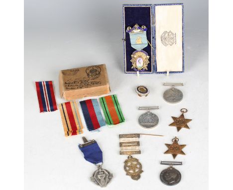 A group of five Second World War period medals, comprising 1939-45 Star, Africa Star, Defence Medal, War Medal, with Admiralt