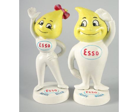 A PAIR OF PAINTED METAL ESSO ABBY SLICK FIGURES 9.5ins high.