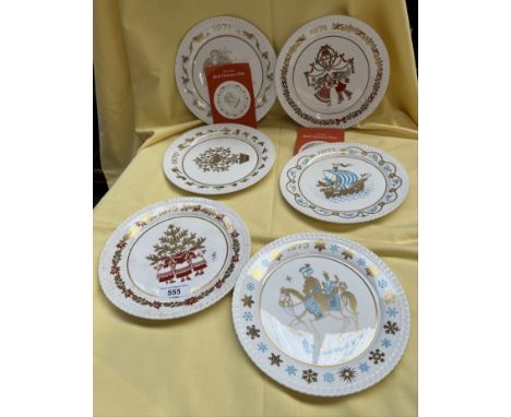 6 Spode Christmas plates 1970-75 