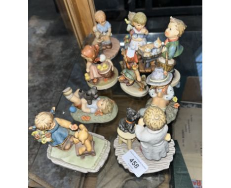 3 vintage Hummel figures, together with 7 modern (Thailand) figures marked Berta Hummel 