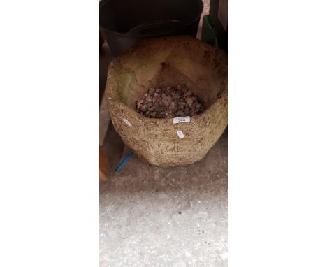 An octagonal planter. 