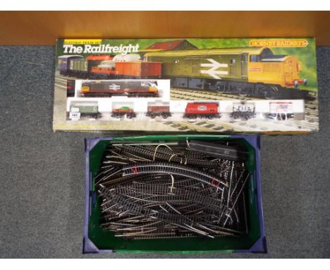 Model Railways - Hornby OO gauge electric train set #R726 The Rail Freight contained in original box along with a quantity of