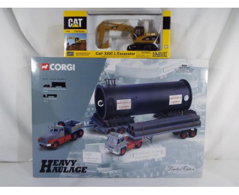 Corgi and other - a Corgi Heavy Haulage 1:50 scale truck limited edition in original box, reference number 31014 and CAT 320C