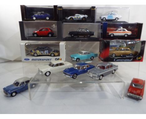 Vanguards, Minichamps and others - eight 1:43 scale diecast vehicles in original boxes, and six unboxed, lot includes Trofeu 