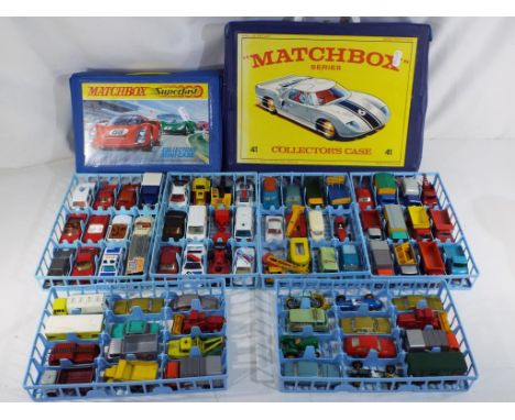 Matchbox - two collector's cases containing 72 diecast model vehicles comprising a good mixture of Superfast and regular whee