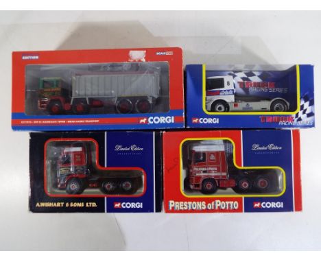 Corgi - four diecast motor vehicles by Corgi to include #CC11913 limited edition 1:50 scale from the Corgi Rigid's collection