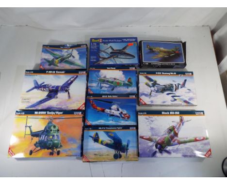 Model Kits - ten kits in original boxes, predominantly by Mister Hobby Kits, most appear sealed in boxes 1:72 and 1:48 scale 