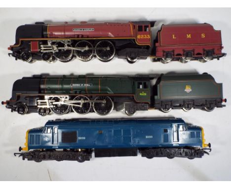 Model Railways - Tri-ang and Hornby, three unboxed locomotives comprising two steam locos 4-6-2 Duchess of Sutherland and Duc