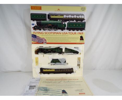 Model Railways - a pack of OO gauge Hornby Flying Scotsman USA Tour 1969 trains # R2953, Limited Edition to 2000, with COA, D