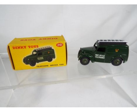 Dinky - Telephone Service Van # 261 comprising dark green livery with black roof, silver ladder and 'Post Office Telephones' 