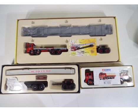 Corgi - three 1:50 scale trucks comprising 24502, 29104 an CC103R2, all models have certificates and are in mint condition, i