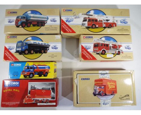 Corgi - seven 1:50 scale diecast trucks in original boxes comprising 97361, 97162, 97399 and similar, models in near mint to 