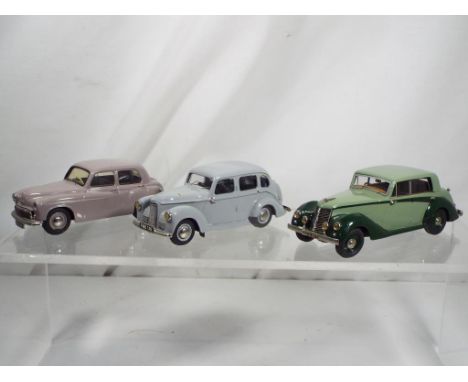 Someville and others - three unboxed 1:43 scale white metal vehicles comprising an Armstrong Siddely by Crossway, a Hillman M