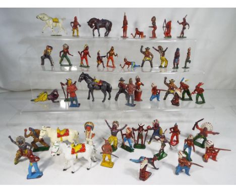 Lead Soldiers - 49 native American Indians and K boys by Charbens in playworn condition Est £20 - £40 [ 2].