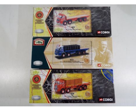 Corgi - three 1:50 scale trucks in original boxes comprising 11803, 11802 and 09803, models appear to be in mint condition, i