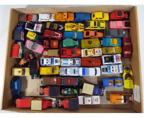 Diecast - a tray containing approx 50 unboxed diecast model motor vehicles predominantly by Matchbox, condition varies from p