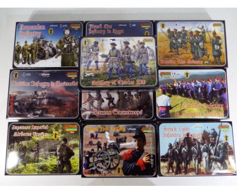 Model Figures - ten 1:72 scale boxes of figures by Strelets-R comprising M068 French line Infantry in Egypt, M055 German Stor