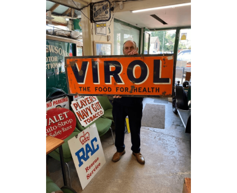 1920S ORIGINAL VIROL ENAMEL SIGN