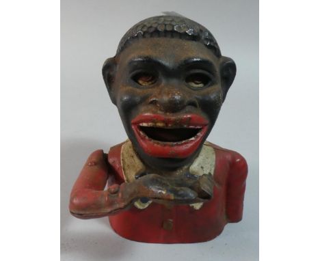 A Vintage Cast Iron American Novelty Money Bank, 16cm high 