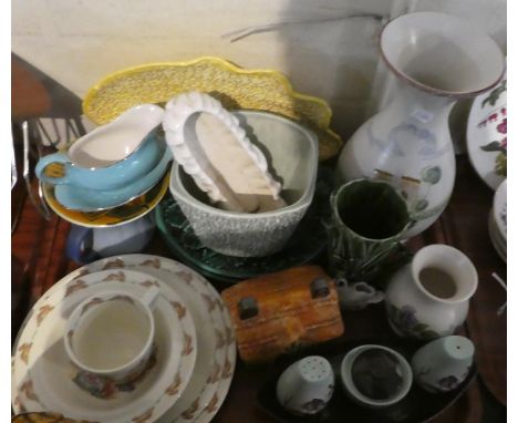 A Collection of Ceramic to Include Bunnykins Plate, Bowl and Teacup, Sylvac Planter and Plate, West German Vase etc 
