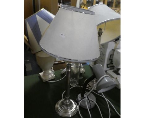 Two Pairs of Table Lamps and a Reading Lamp 