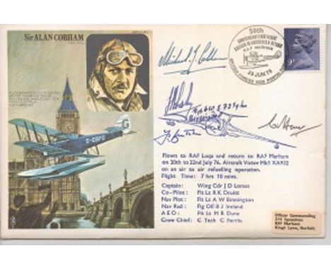 BOB pilots signed Sir Alan Cobham commemorative FDC. Signed by two of 'The Few' who as boys had their very first flight with 