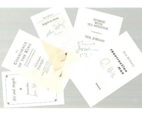 Authors & Artists Autographs 60+ signed letters, book plates, cards, photos Nicely presented in album. Includes Susan Hill si